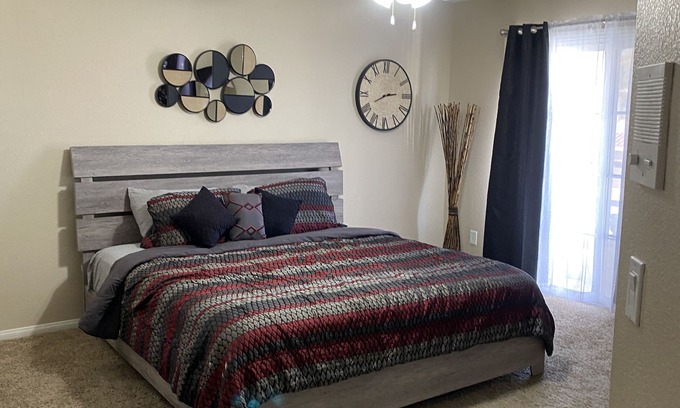 Las Vegas House | Bedroom with balcony