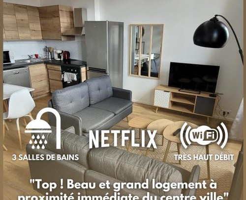 Cret de Roc Apartment | Bel Appart' 3 chambres 3 Sdb au centre-ville St Etienne