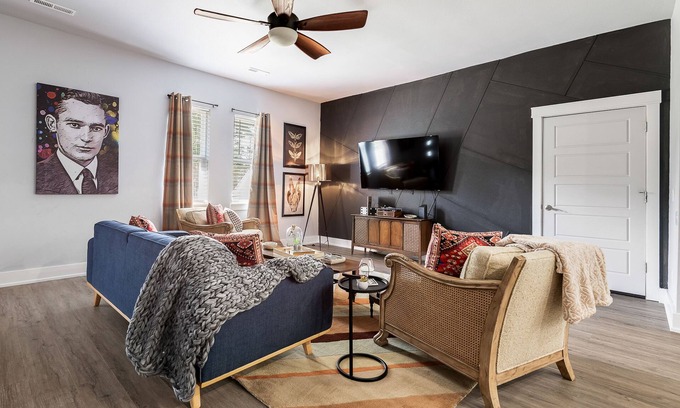 Downtown House | Bike-in/out dog-friendly home with private hot tub, firepit, Ping-Pong & AC