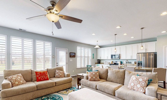 Millville House | Bishops Landing townhome with on-site pool, tennis, gym, & scenic views