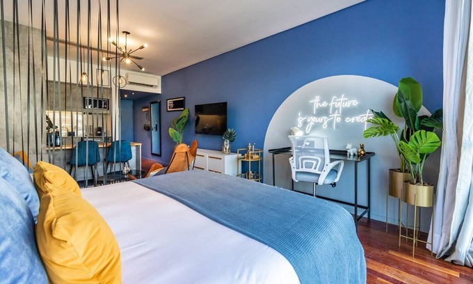 Palermo Apartment | Blue Studio | Gourmet Area/Cozy/WiFi/Pool/Washer