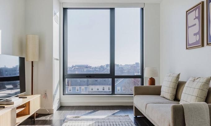 Boston Apartment | Blueground | East Boston, art & pool, nr park
