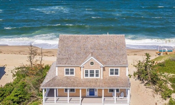 East Sandwich House | Brand New Magnificent Oceanfront Home with Spectacular Views on Private Beach
