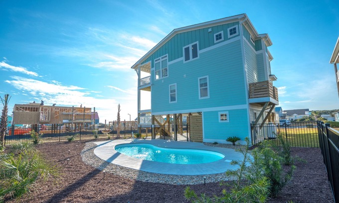 Yaupon Beach House | Brand New Modern Home with Private Pool Near Pier & Beach. Y Knot