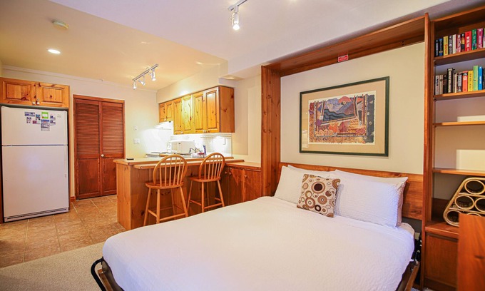 Sun Peaks Condo | Bright and Central Studio with Private Hot Tub