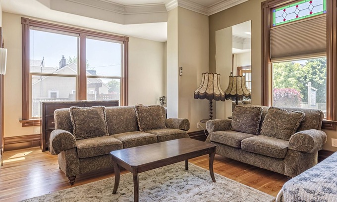 Vernon Apartment | Bright Ground Level Studio Suite is situated in the Historical Carew House
