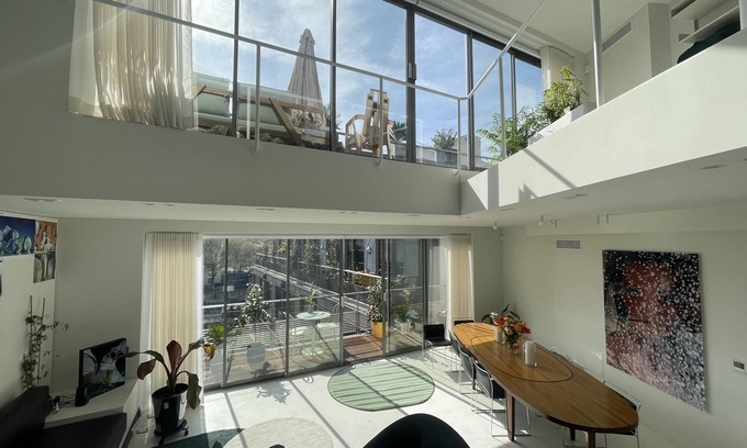 Hopital Saint-Louis Condo | Brutalist, artsy, large terraces, 170 m2, parking, view, AC