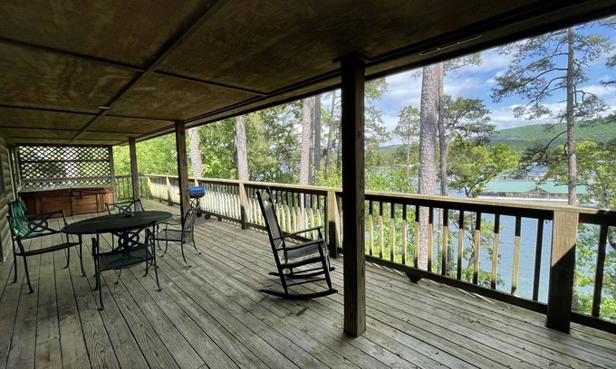 Mount Ida Cottage | C8, Two bedroom, two bath log-sided, lake view luxury cottage with hot tub by RedAwning