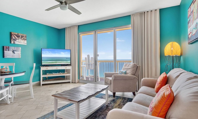 Panama City Beach Condo | Calypso 2107W - Beachfront, 2 Pools, Walk to Pier Park - Book Now for 2025