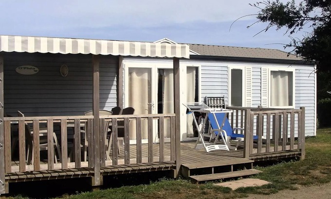 Binic House | Campsite LE PANORAMIC * - MOBILE HOME SUPER FAMILY 2 36M2 with semi covered wood terrace 6 people