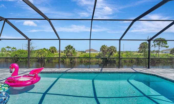 Burnt Store House | Cape Coral Elegance: Secluded Villa with Open Pool & Stunning Sunsets views
