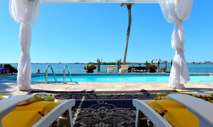 St. Petersburg - Clearwater House | Casa Dolphina: Private Tropical Waterfront Paradise with Sunsets & Beach Views.