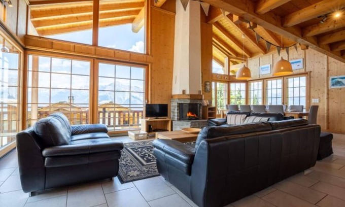 Nendaz Ski Chalet | Chalet in Veysonnaz with swimming pool