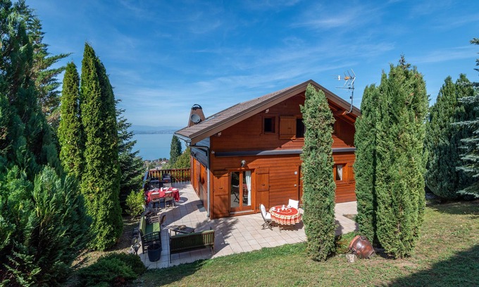 Evian-les-Bains Ski Chalet | Chalet Panoramique Avec Sauna Avec vue sur le LAC Leman et Montagnes