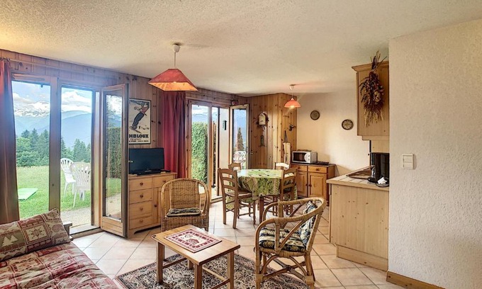 Combloux Apartment | Charmant 2 pièces cabine avec jardin, près de Combloux - FR-1-560-33