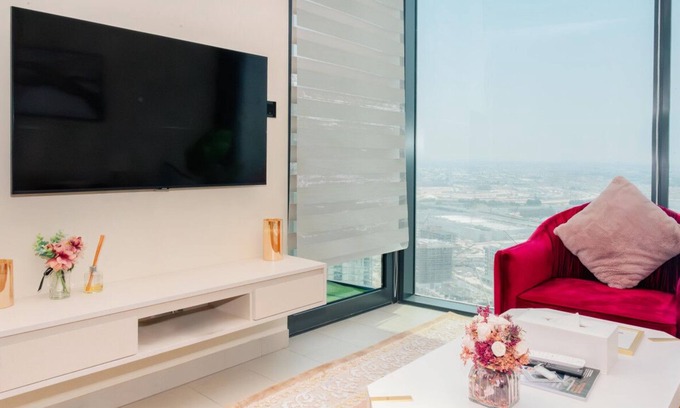 Nad Al Sheba Apartment | Charming 1BR Apt in Sobha Waves with Infinity Pool