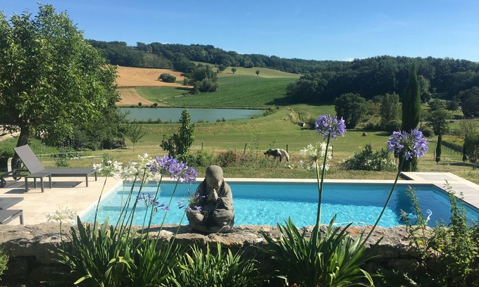Saint-Laurent-Lolmie Other | Charming 2-bedroom gite near Montcuq with swimming pool and panoramic views