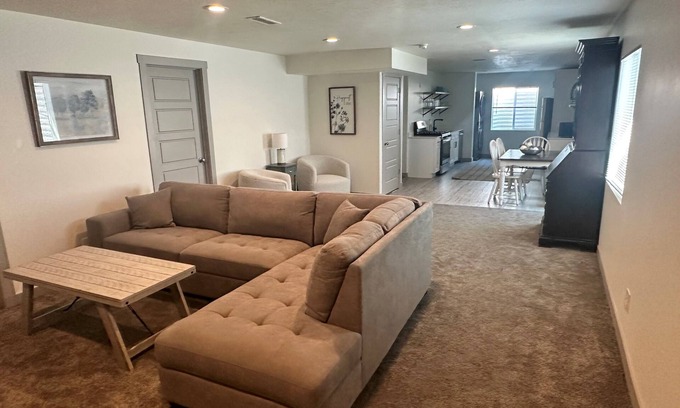 Tooele Apartment | Charming 2-bedroom basement apartment with WiFi, AC in lovely Stansbury Park