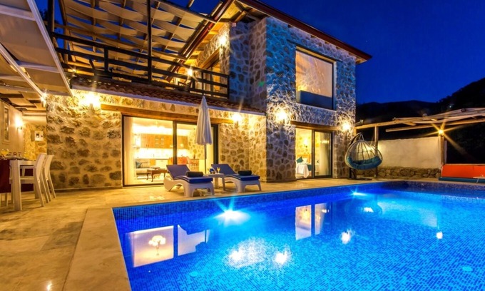 Islamlar House | Charming 2 Bedroom Stone-Built Villa with Secluded Pool and Distant Sea Views