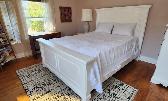 Central Oklahoma City House | Charming bedroom in OKC Urban Core