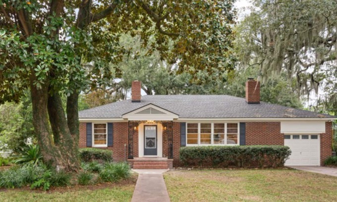 Brunswick House | Charming bungalow near historic district with fenced yard, patio, & fireplaces