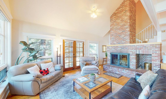 McCall House | Charming lakefront home with private dock, patio, fireplace, & WiFi