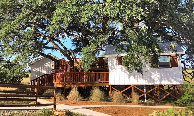 Dripping Springs Cabin | Charming Texas Tree House with Tranquil Views Ideal for Glamping near Austin
