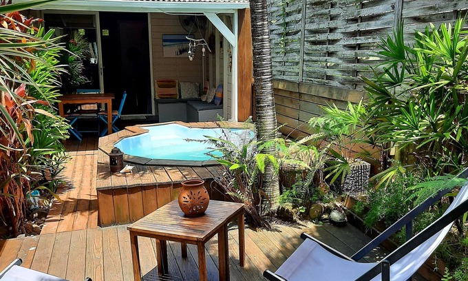 Le Diamant House | Charming Wooden Bungalow, 100m from the Beach, private pool