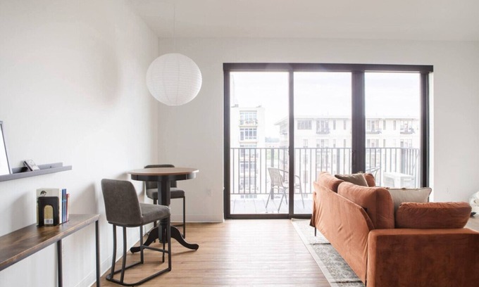Yankee Hill Apartment | Chic East Side 1BR Apt with Balcony, Pool, and Gym