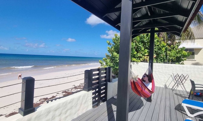 Oistins Apartment | Chill a Bit Beach Apartment, Beachside Bliss! Apartment and Deck On the Beach!