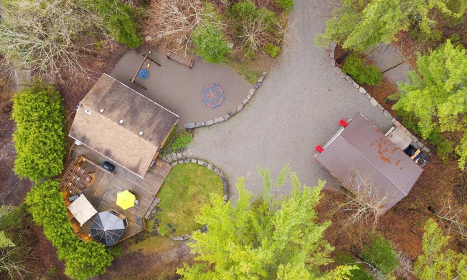 Trent Lakes Cabin | Clear Bay Cabinn Pet friendly log cabin, private 1.3 acres beach 4 min. drive.