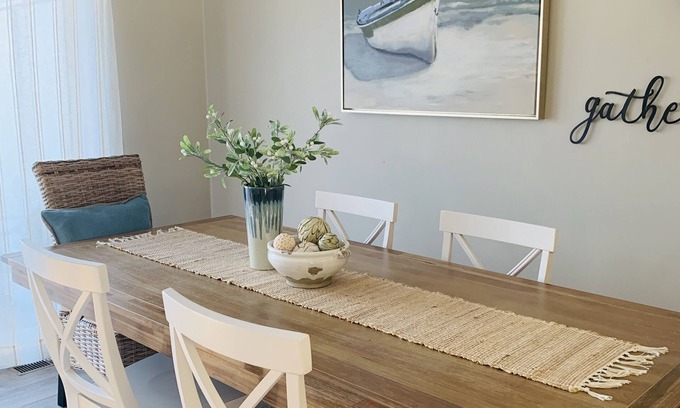 North Ocean City House | Coastal chic waterfront townhouse w/bayside sunsets.