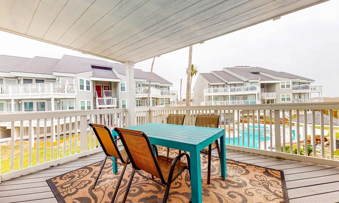 Port Aransas Condo | Coastal dune front condo with balcony, AC, pool, hot tub, & beach boardwalk