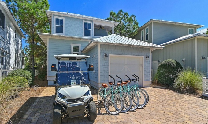 Santa Rosa Beach House | Cole Beck's Cove 4BR Coastal Retreat w/Golf Cart & Bikes, Sleeps 10, Pools & Beach Access