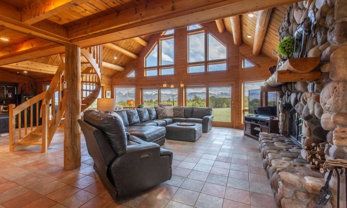 Ridgway House | Colorado Luxury Log Home - 40 Private Acres - Fire Pit - Views STR2024-052