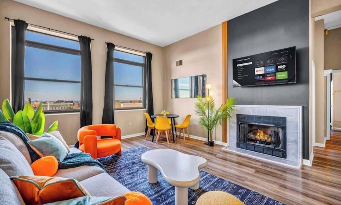 Playhouse Square Apartment | Colorful 2Bed Apt Heart of Downtown Lake Views