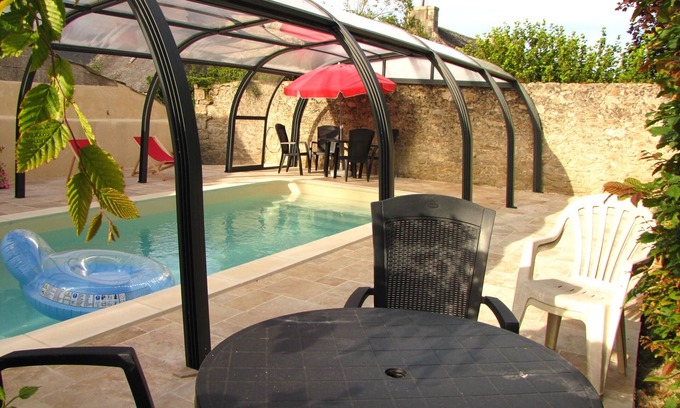 Santec House | comfortable house private indoor heated pool 28 ° C 450m sandy beaches