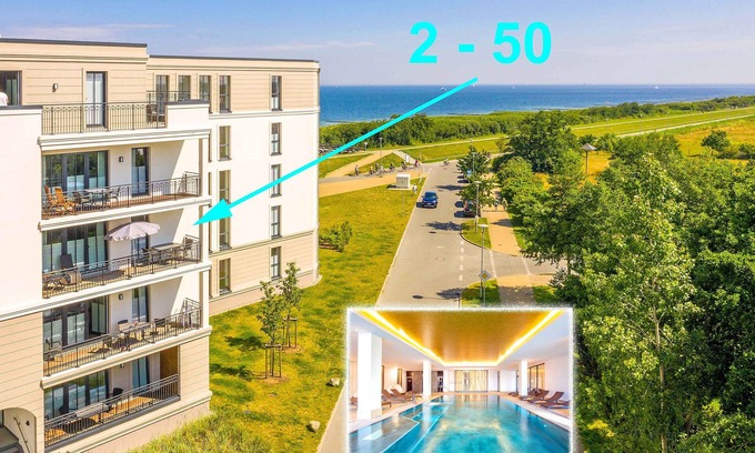 Boergerende-Rethwisch Apartment | Comfortable large suite, pool and sauna, 30 meters to the beach, large south-facing balcony