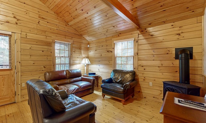 Northport Cabin | Comfortable two bedroom cabin with firepit, kitchen, hiking trail within walking