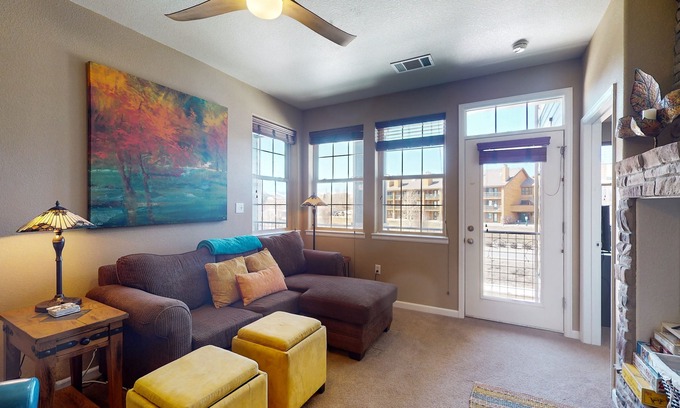 Silvercreek Condo | Comfy dog-friendly condo with hot tub, pool, tennis, firepit & fireplace