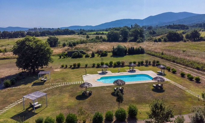 Scarlino Apartment | Cosy apartment for 4 guests with A/C, WIFI, pool, TV, terrace, pets allowed and panoramic view