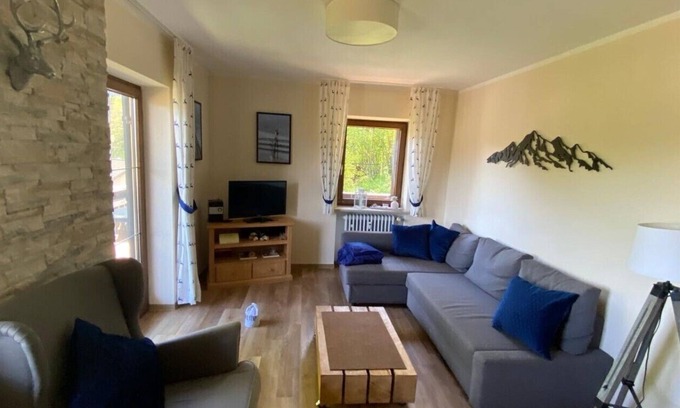 Oberaudorf Apartment | Country house still with large corner balcony and the view of the mountains ,box spring beds,dishwasher,microwave,sauna,