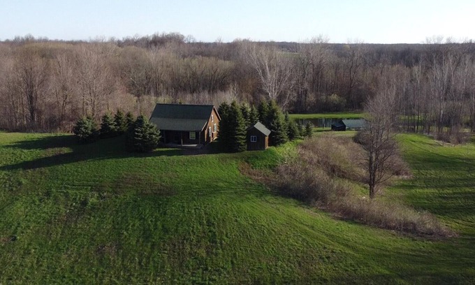 Town of Yates Cabin | Countryside Cabin on 40 Private Acres Along Johnson Creek