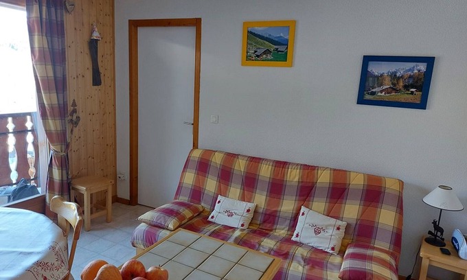 Saint-Jean-dʼAulps Apartment | Cozy 2-Room Apartment, 7th Floor, Balcony with Slope Views, Ski-in/Ski-out!