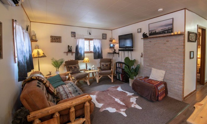 Necedah Cabin | Cozy cabin with 1 bedroom and blow up hot tub & AC in soothing Necedah