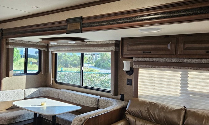 North Topsail Beach House | Cozy camper with outside kitchen & grill, pool and walking distance to the beach