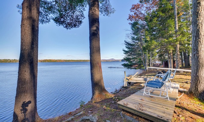 Eddington Cottage | Cozy Chemo Pond Cabin w/Dock & Waterfront Views