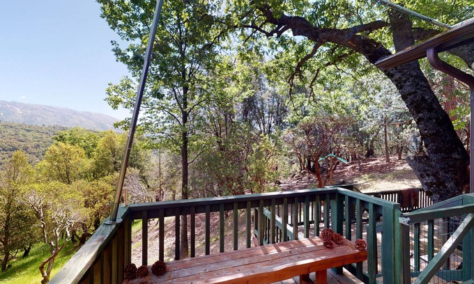 Wishon Cabin | Cozy lake-area cabin w/private firepit, deck, gas grill, wood fireplace, & A/C
