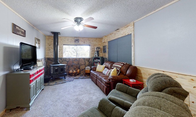 Alpine Village House | Cozy mountain-view cabin with fireplace, washer/dryer, and WiFi - dogs OK