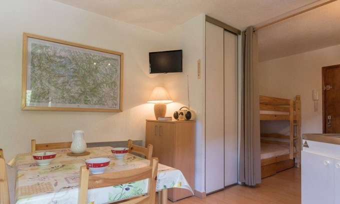 Saint-Chaffrey Apartment | Cozy Studio for 4 in Serre-Chevalier, Near Shops & Ski Slopes